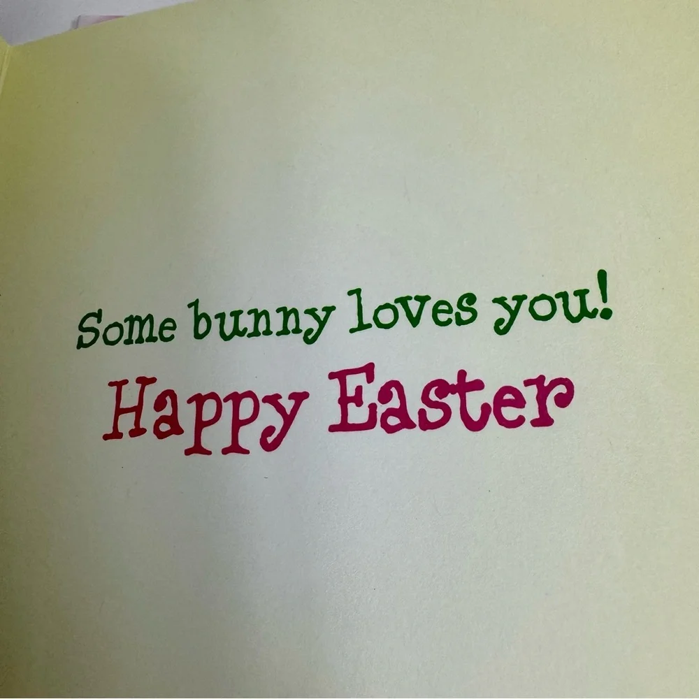 4 Avanti Greeting cards -chipmunk in yellow flower with bunny ears. Easter.